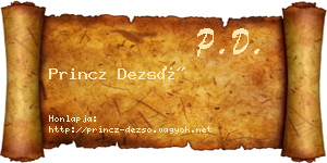 Princz Dezső névjegykártya